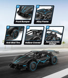DoDoeleph 217A Remote Control Car 2.4Ghz Alloy Metal Frame Fast 15KM/H Racing Model Blue