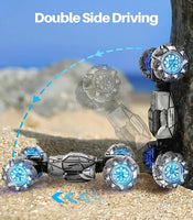 DoDoeleph 2196A RC Car 4WD Gesture Sensing Stunt 360°Spinning Double Side Driving Grey