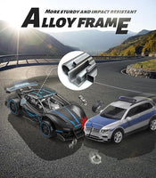 DoDoeleph 217A Remote Control Car 2.4Ghz Alloy Metal Frame Fast 15KM/H Racing Model Blue