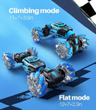 DoDoeleph 2196A RC Cars 4WD Gesture Sensing Stunt Truck All Terrains 2.4GHz Double Side Driving Blue