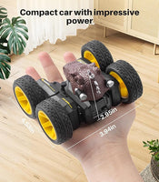 DODOELEPHANT RC Stunt Car One-Key Demo,360°Rotation 4WD 2.4Ghz Rechargeable All Terrains Brown